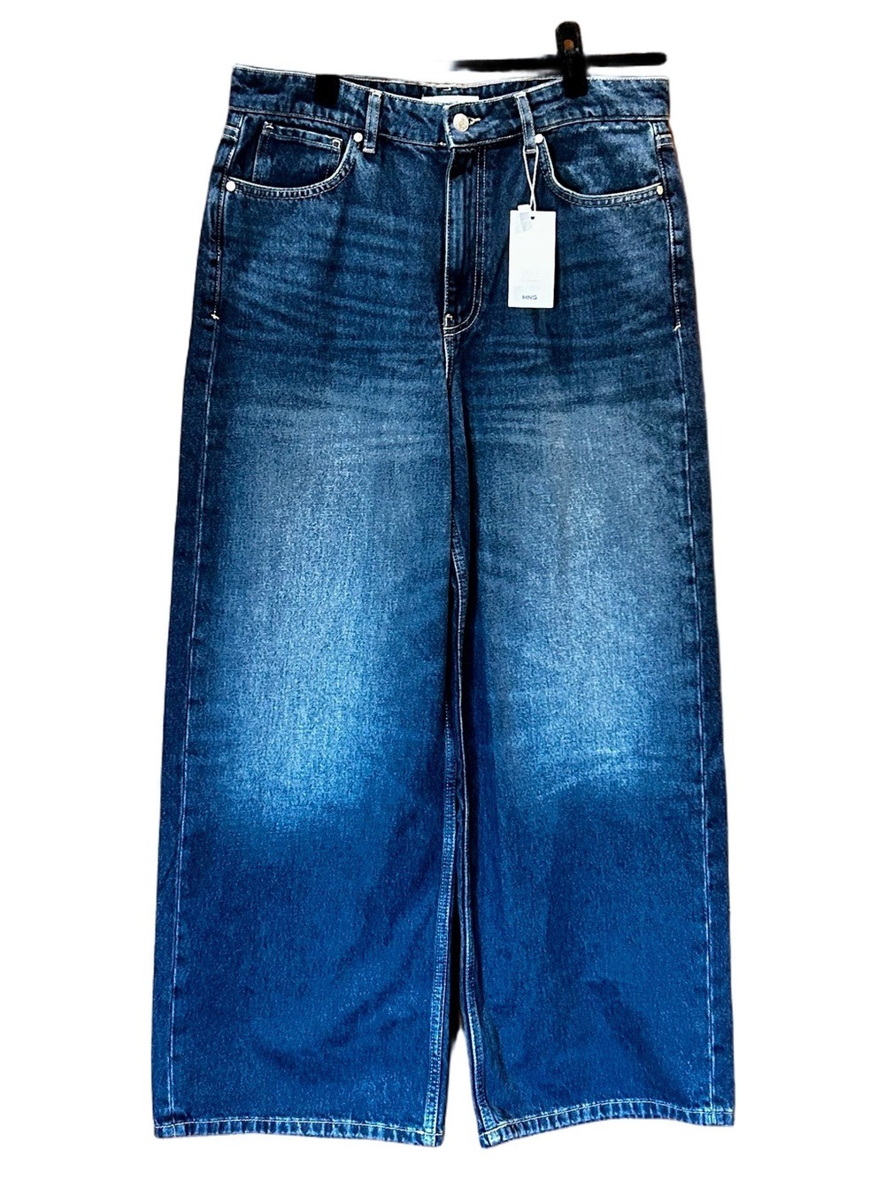 MNG Wide-Leg Low-waist Jeans in Deep Blue, Size 10 - Picture 4 of 10